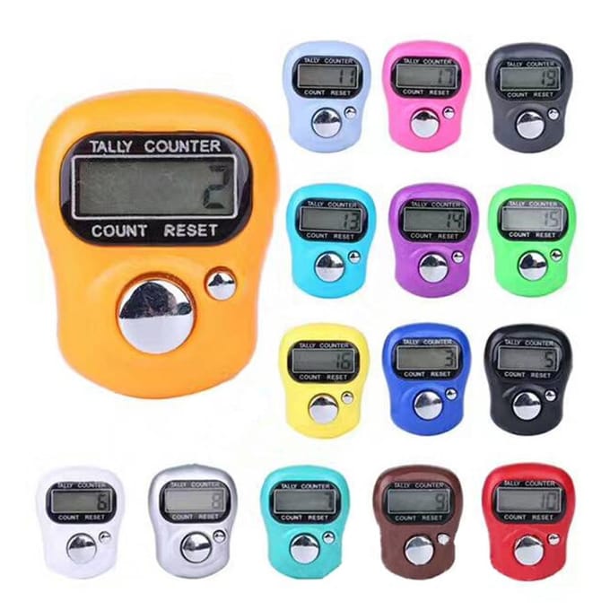 Digitale Hand Tally Teller Draagbare LCD Elektronische Vinger Hand Ring Breien Rij Tally Teller orange