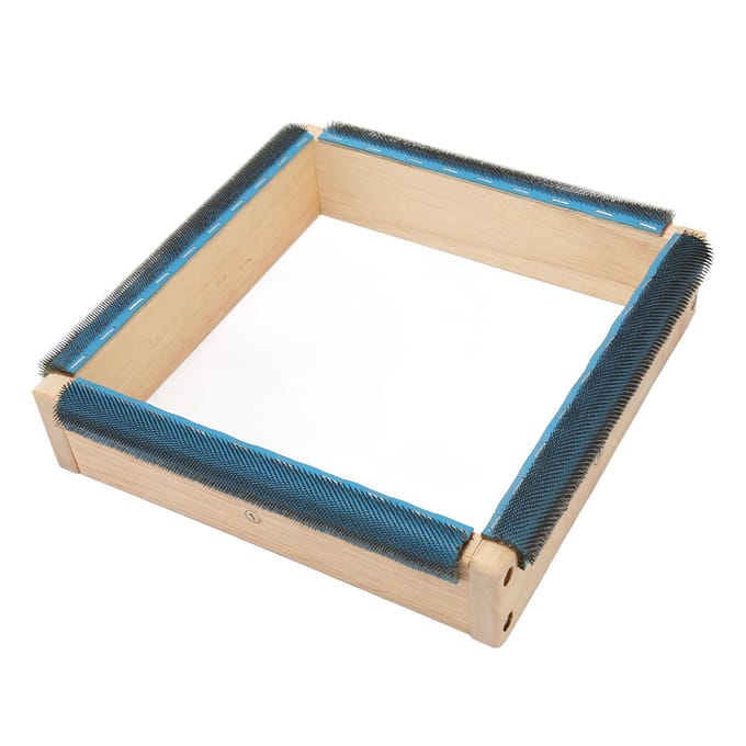Borduurstrookframe 9,8 inch 4 zijden stevig massief hout eenvoudige montage tapijthaken frame met schroeven beige