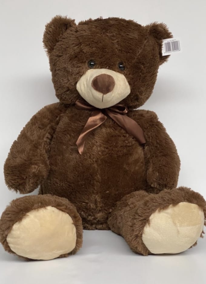 Pluche Beer 85cm donker bruin - Teddybeer - Knuffelbeer - met Kraalogen