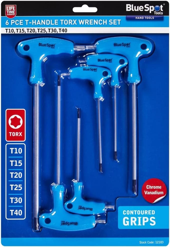 6-delige T-Handvat Torx Schroevendraaier Set - Voor Schroeven met Sterkop