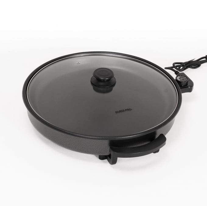 Swiss Pro+ | Multifunctionele Pizzapan XXL SP-PP42- Elektrische Hapjespan 42 cm