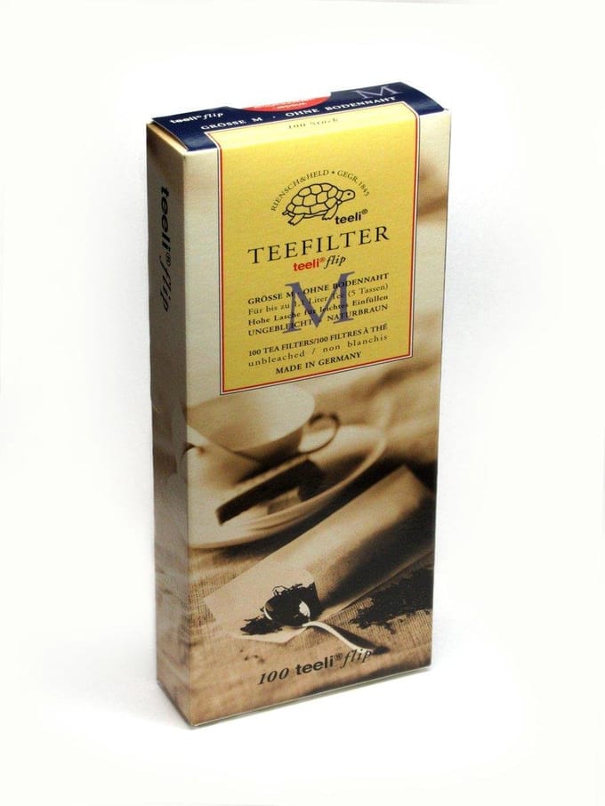 Teeli Flip - Theefilters M - Papier - Wit - 100 Stuks, Voor maximaal 1,1 liter thee (5 kopjes)