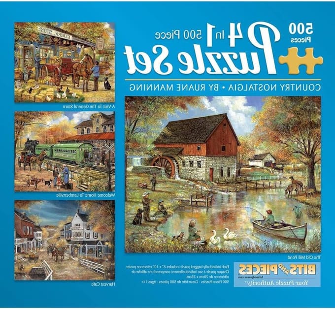 Legpuzzels Multipack - 4-in-1 Puzzels - Ontspanning Thuis - Recyclet Karton - 16 x 20 Inch
