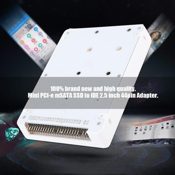 Boîtier de disque dur SSD mSATA vers IDE 2,5 pouces PATA IDE Port parallèle Boîtier de disque dur (blanc) (Pas blanc