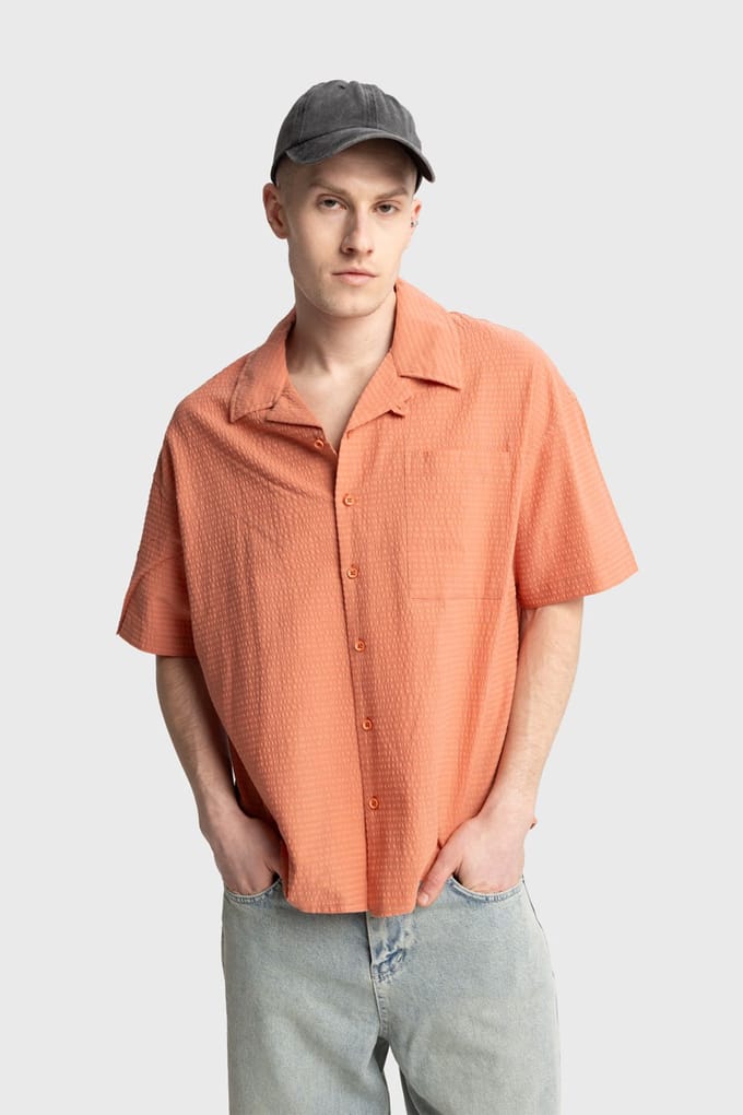 Textuur Korte Mouwen Shirt