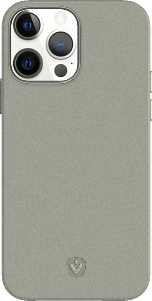 Valenta - Back Cover Snap Luxe - Leer - Grijs - iPhone 13 Pro Max