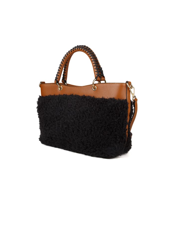 Giulia Monti Tote Bag T.Zwart+Cognac