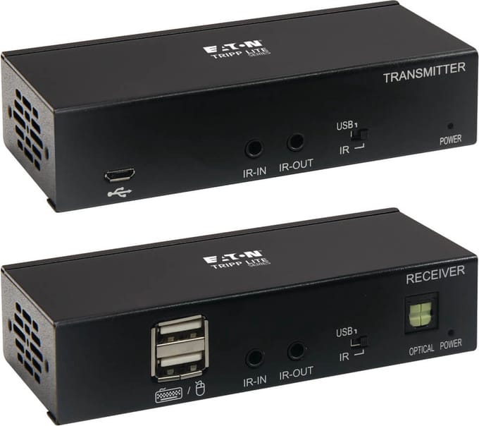 Eaton Series USB C to HDMI over Cat6 Extender Kit with KVM Support 4K 60Hz 4:4:4 Transmitter/Receiver USB PoC HDCP 2.2 up to 230 ft. TAA