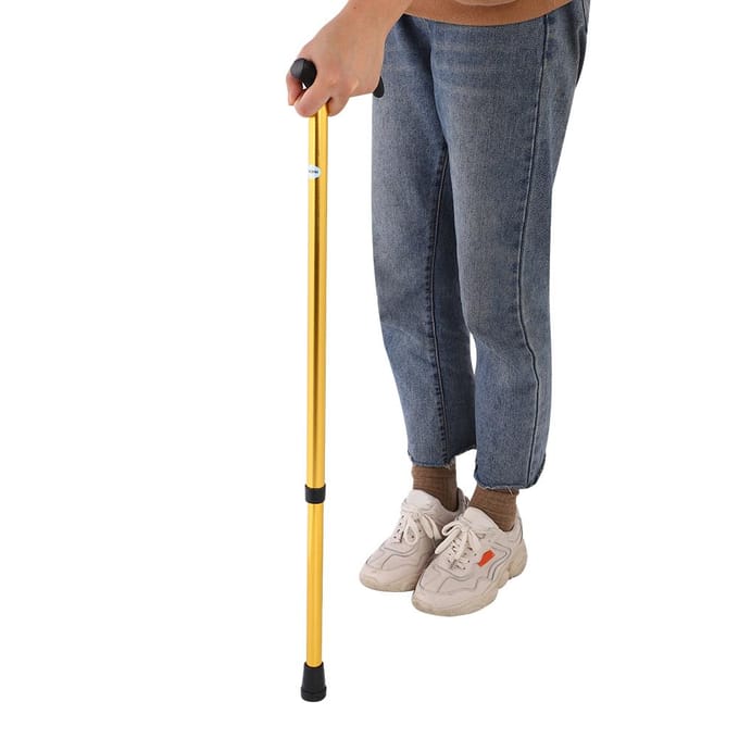 Telescopische, ultralichte, antislip wandelstok van aluminiumlegering yellow