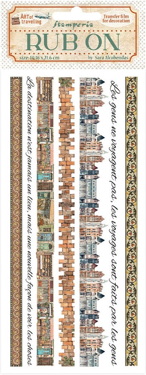 Stamperia - Art of Travelling Rub-On 4x8,5 Inch Stripes (DFLRB134)