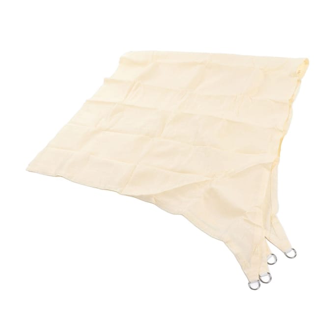 Voile d'ombrage imperméable en polyester avec anneau en D en acier inoxydable pour jardin, piscine white