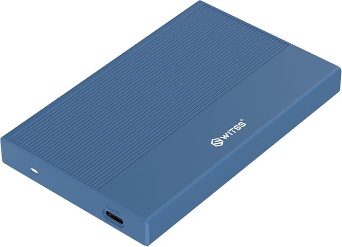 Switss® - 2,5 inch HDD/SSD Behuizing - USB-C & USB-A - UASP SATA III - 4TB - Blauw