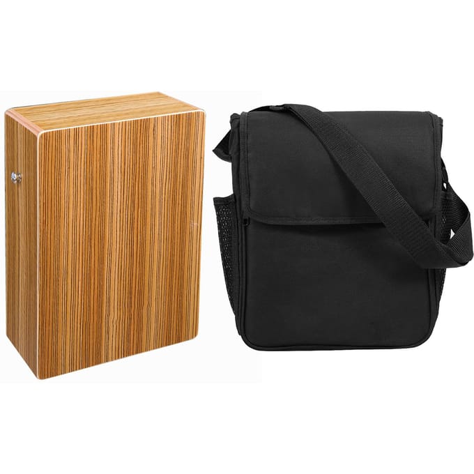 Draagbare reizende Cajon Box Drum Flat Hand Drum Wooded Percussie-instrument met riem black
