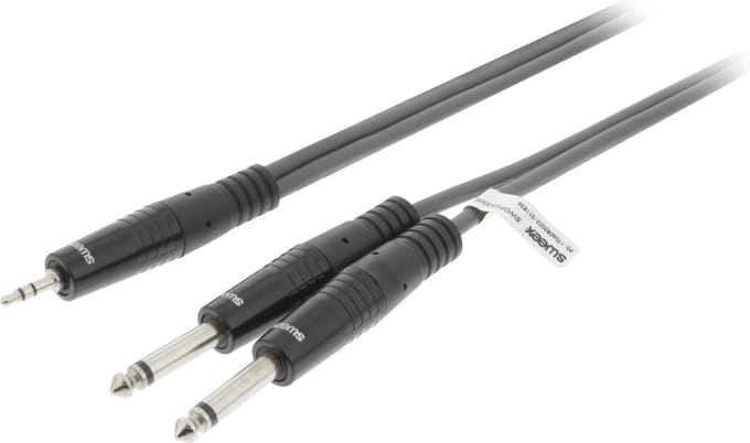 Sweex 2x 6,35mm Jack - 3,5mm Jack stereo audio kabel - 3 meter