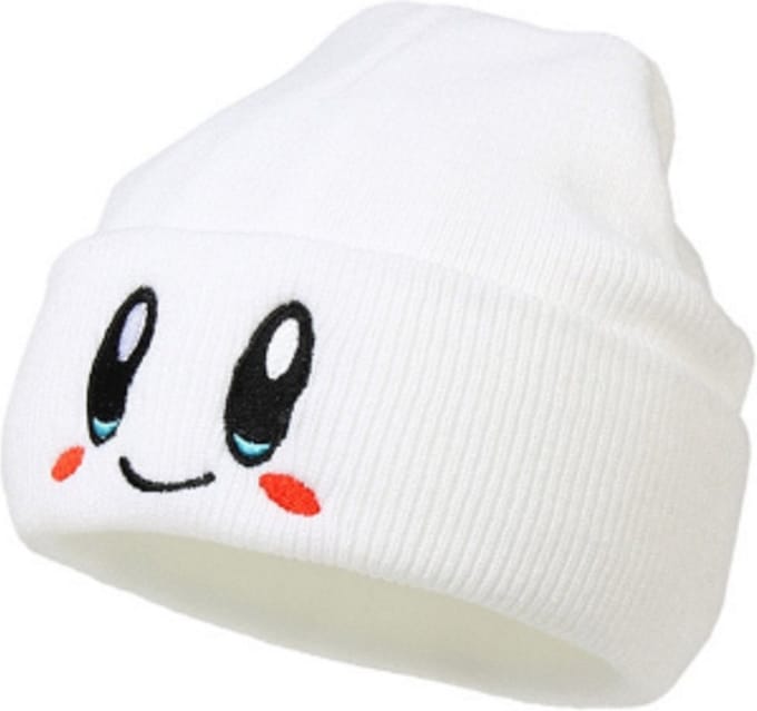 New Age Devi - Beanie met oogjes - Wit - Gebreide warme Hiphop muts