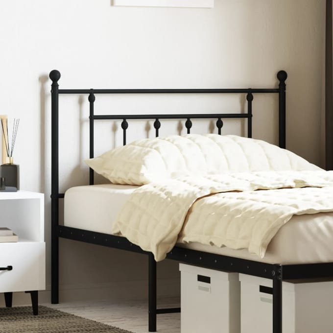 vidaXL - Vervangend - hoofdbord - 107 - cm - metaal - zwart
