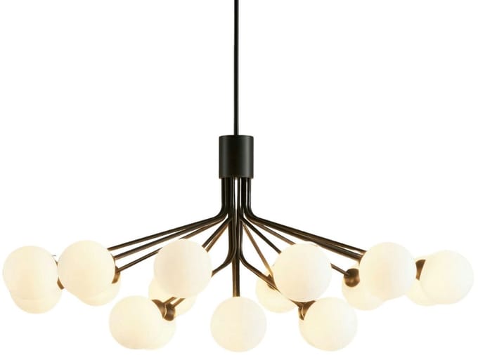 Kosilum - Audrey - Lamp - Zwart en Wit - Metaal en glas
