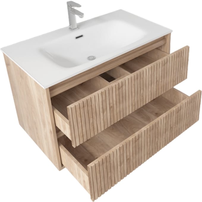 LINEA UNO - Laro 80 - Licht eiken - Badmeubel - - 301718