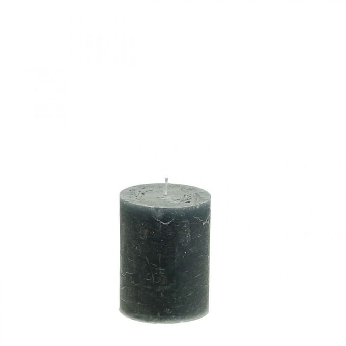 Effen pilaarkaarsen, antraciet, 70x100mm, set van 4 – decoratie, Adven