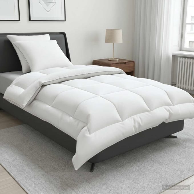 vidaXL - Dekbed - en - Kussen - Set - 3 - st - 155x220 - cm - Winter - 450 - GSM - Wol - Wit