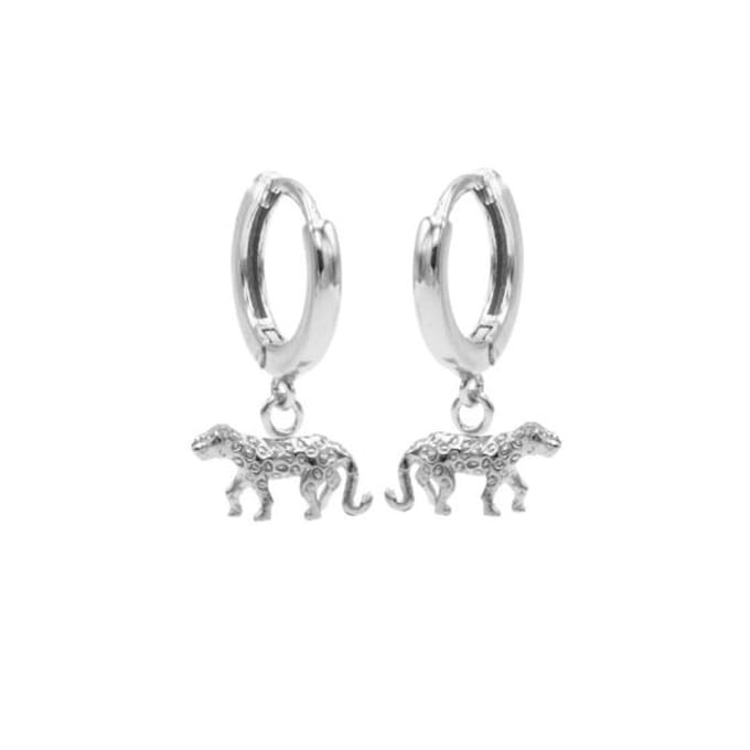 Karma hinged hoops symbool leopard 3 zilver M1387HIN