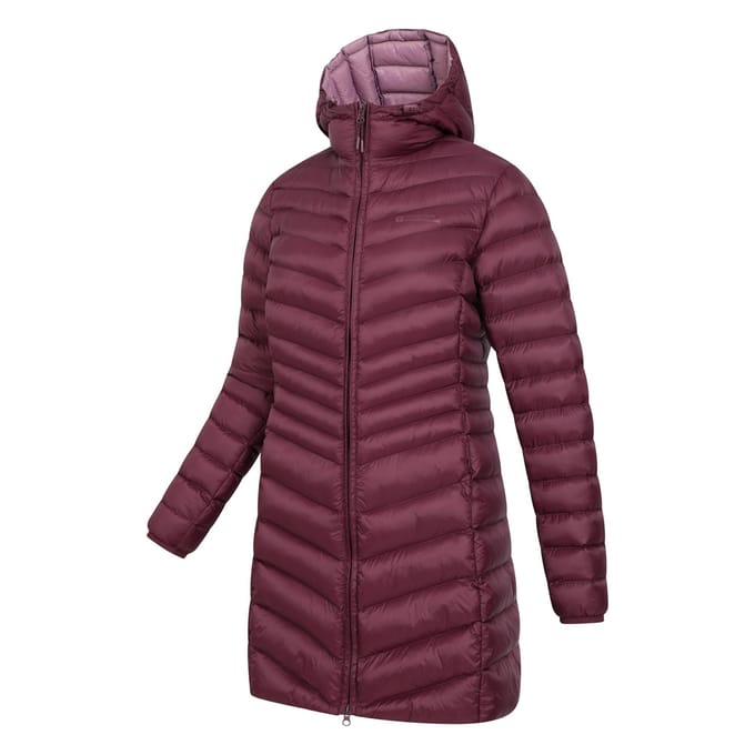Mountain Warehouse Dames/Dames Florence lange gewatteerde jas (Bourgondië)