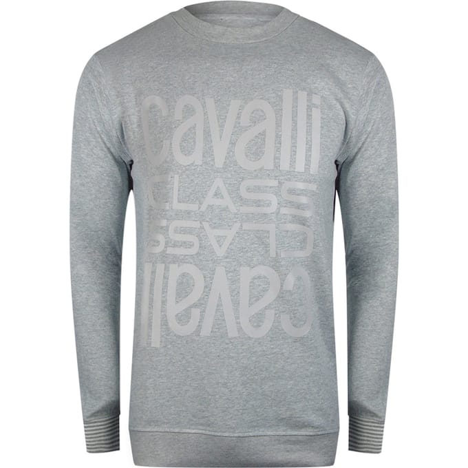 Cavalli Class Multi Logo Grijs Sweatshirt
