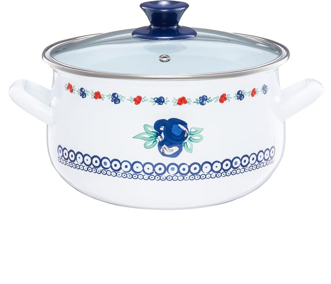 Emalia Olkusz Kalina Emaille Pan 5L - Traditioneel & Gezond