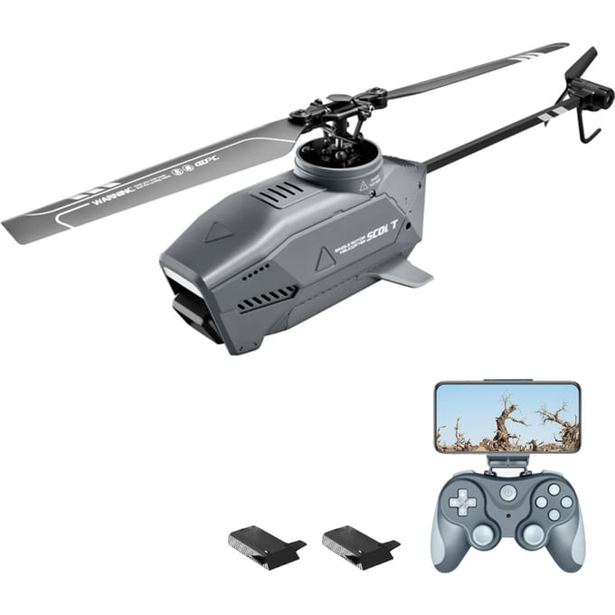 Afstandsbediening helikopter enkele propeller zonder rolroer 2,4 GHz 8K optische stroom 6-assige gyroscoop 2 battery