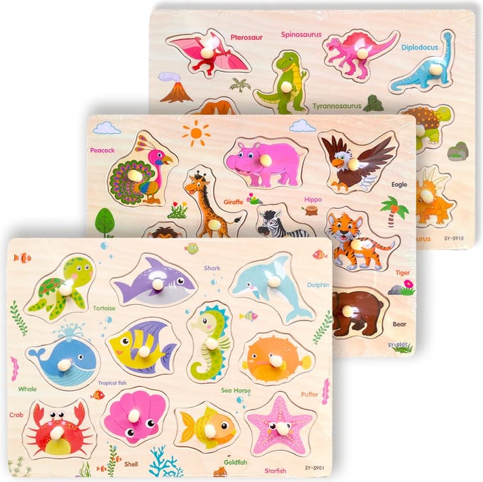 Arts Enterprise - 3 Legpuzzels voor baby & kinderen - Educatief speelgoed - 1+ jaar