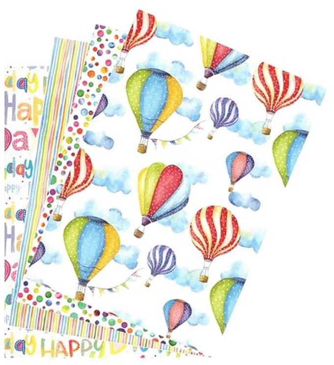 Kleurrijk Cadeaupapier 4 Vellen 90 x 65 cm