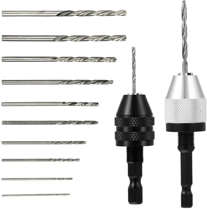 ONF3 - Keyless chuck - Drill chuck adapter - Multi-functioneel - Aluminium - Met 10 boren - Voor snel wisselen van boor - Geschikt voor diverse ...