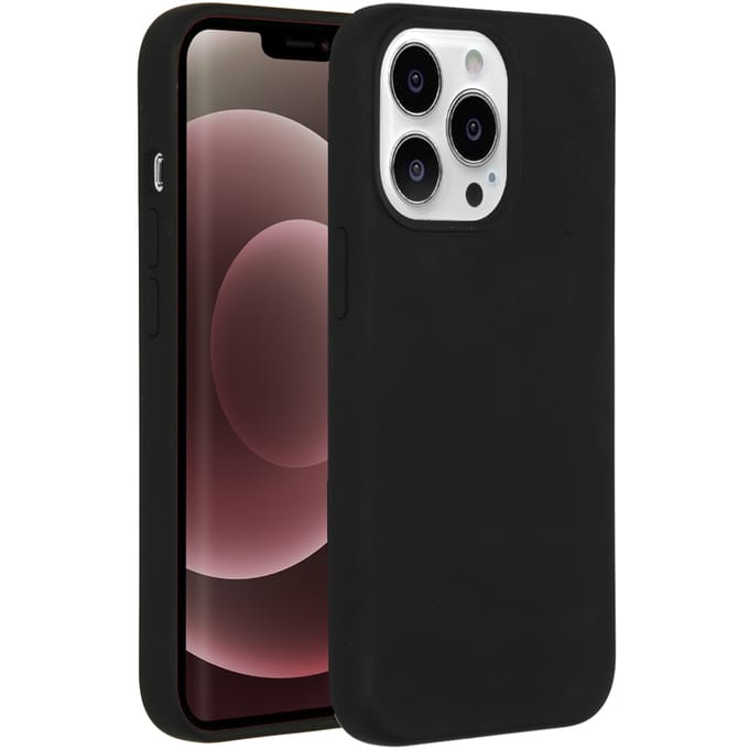 Accezz Hoesje - Geschikt voor Apple iPhone 13 Pro Max - Liquid Silicone Backcover - Zwart