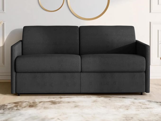 Vente-unique Vierzitsslaapbank express CALIFE van stof - grijs - slaapafmeting 160 cm