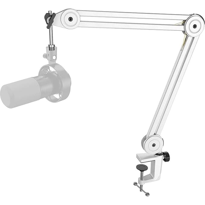 FIFINE - BM63 - Wit - Universele Boom Arm - Microfoon Arm - Zonder Microfoon - Horizontaal & Verticaal - Tot 2kg Gewicht - Inclusief Kabelbinders
