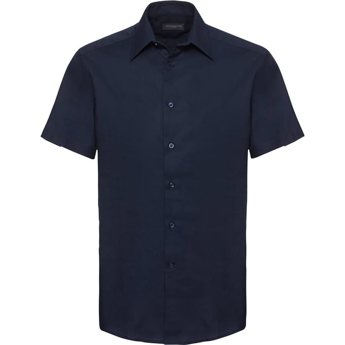 Russell Collection Heren Oxford Easy-Care Tailored Shirt (Heldere marine)