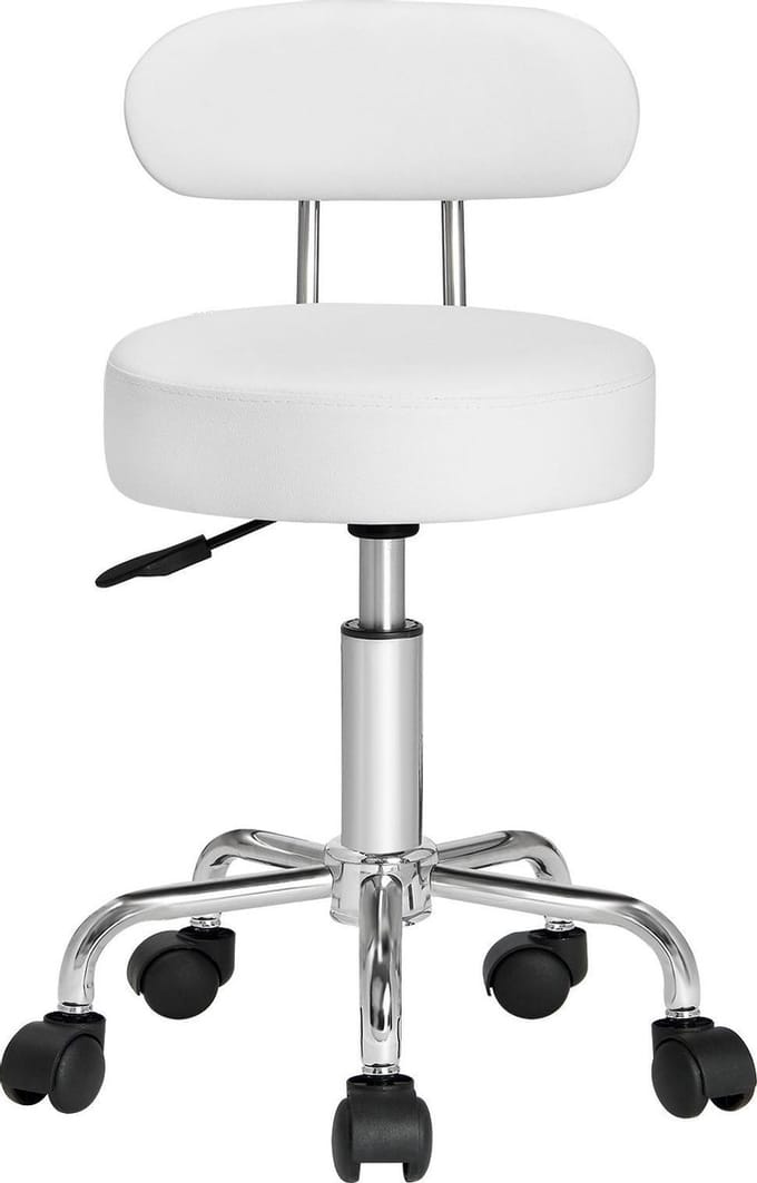 Casaria draaikruk met rugleuning - Zithoogte verstelbaar 46 - 60 cm