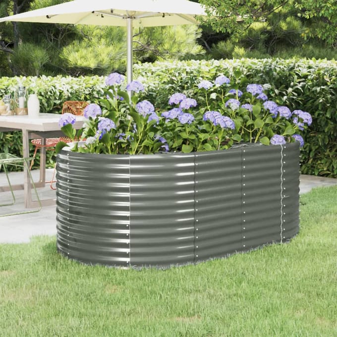 vidaXL - Plantenbak - 175x100x68 - cm - gegalvaniseerd - staal - grijs