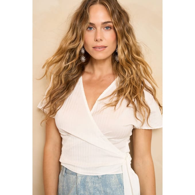 Lofty Manner Blouse Top Mircea Rd11 100 White Dames Maat - XS