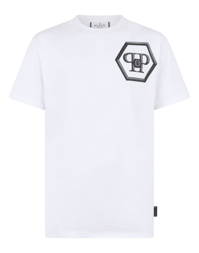 Round Neck T-Shirt Lines Hexagon