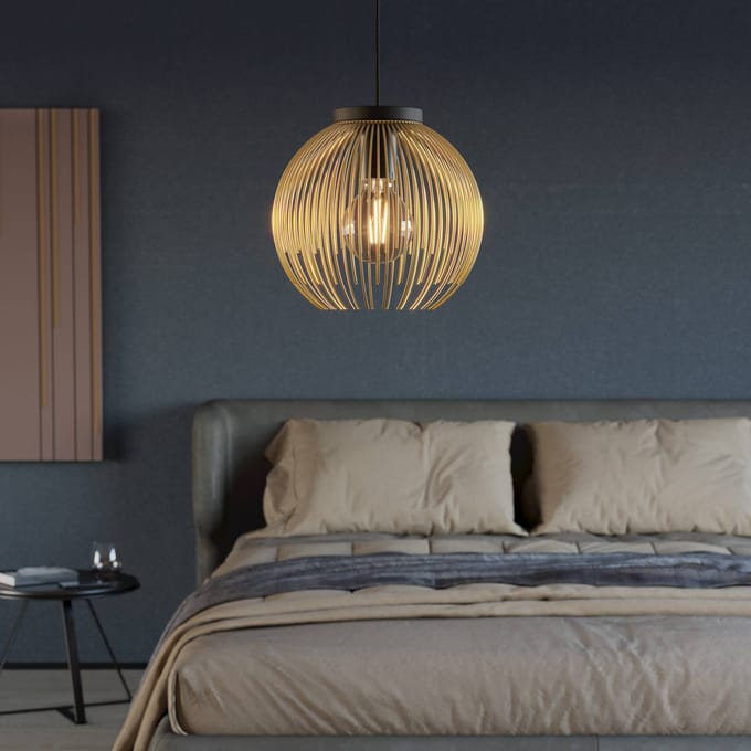 EGLO Venezuela Hanglamp - E27 - Ø 23,5 cm - Goud/Zwart