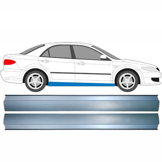 Reparatie dorpel voor Mazda 6 GG GY 2002-2007 / Links = Rechts / Set