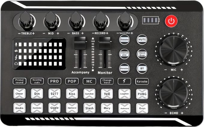 Bovista Audio Mixer - Mengpaneel - DJ - Mixer - Gaming - Streaming