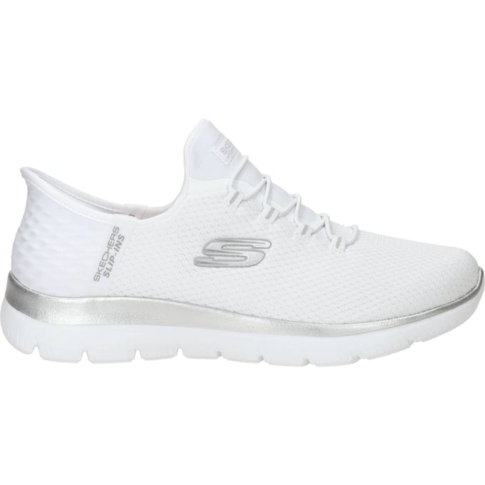 Skechers Summits Diamond Dream Textiel Dames Witte/Zilveren Sneakers