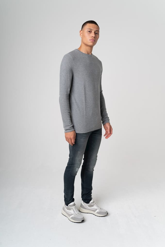Kultivate KN MELVIN Pullover lightgreymelange (1701020802 - 153)
