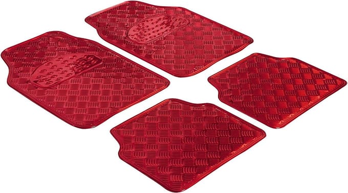 Rubbermatten, universele auto mat metallic beschermmat rood, op maat gesneden vuilvangmat