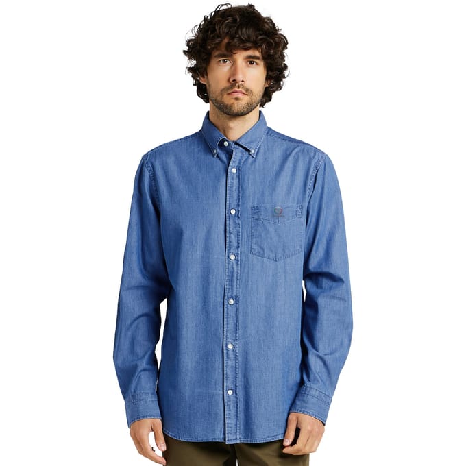 Enzo Heren Regular Fit Denim Overhemd