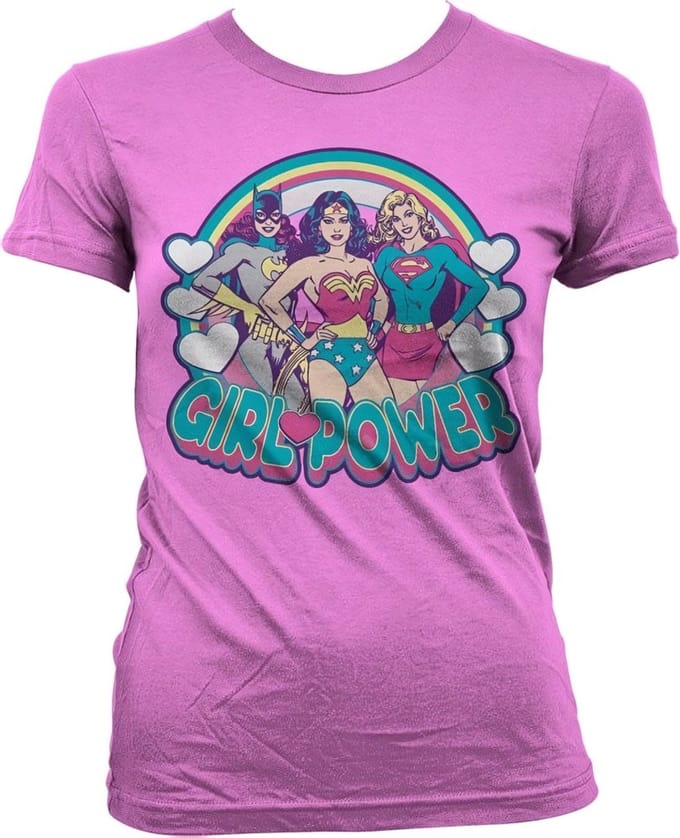 DC Comics Girlpower Girly T-shirt voor dames, roze