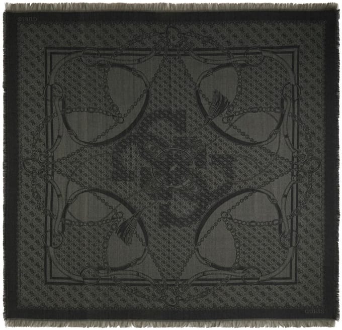 Guess Dames Sjaal Vierkant - 120x120 - Coal Logo - One Size