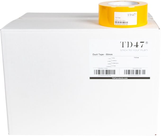 TD47 Ducttape 50mm x 50m Geel (Doos 24 Rol)